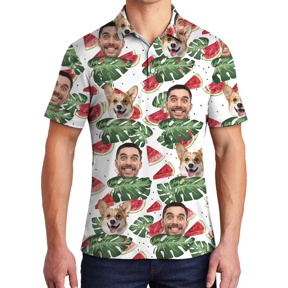 Personalized Men's Polo Shirt With Watermelon Print - variant image 1