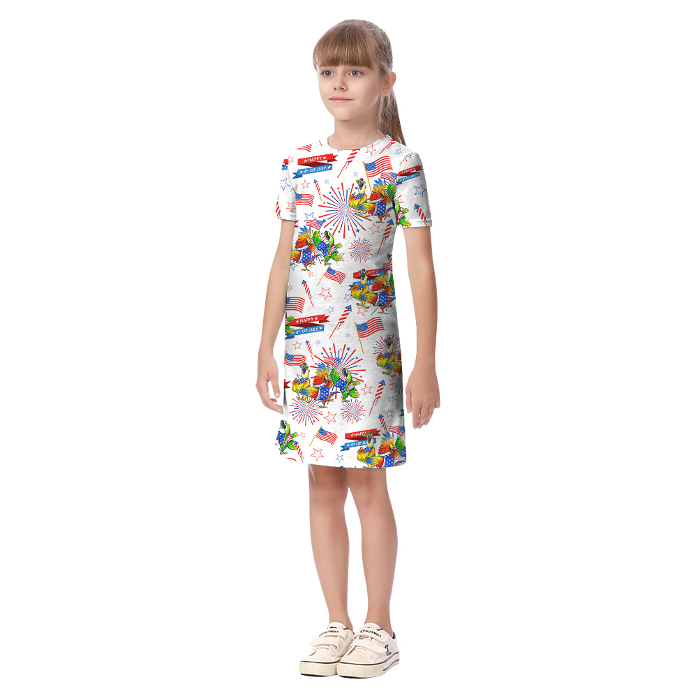 Happy Patriotic Parrot Firework Matching Hawaiian Shirt And Dress For Family