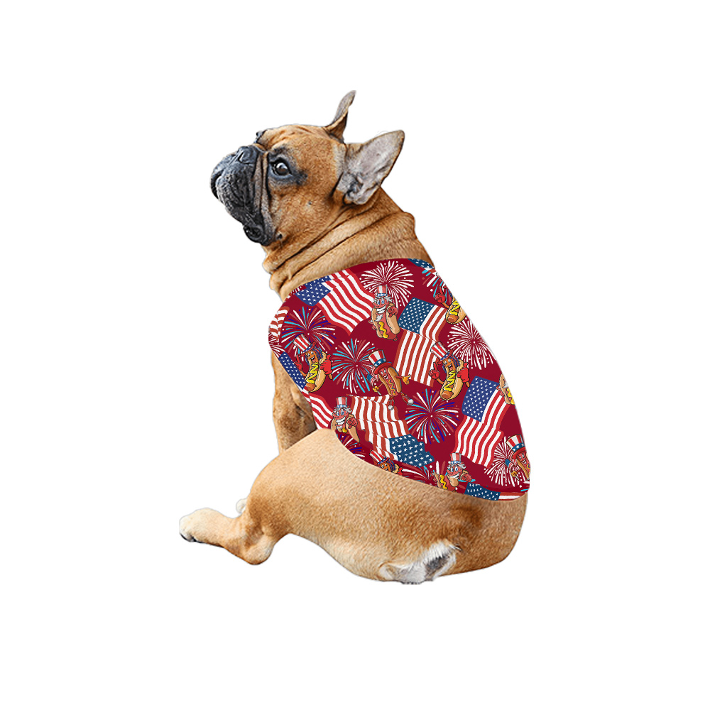 Funny Patriotic Hotdog Firework Red Matching Hawaiian Outfits For Family
