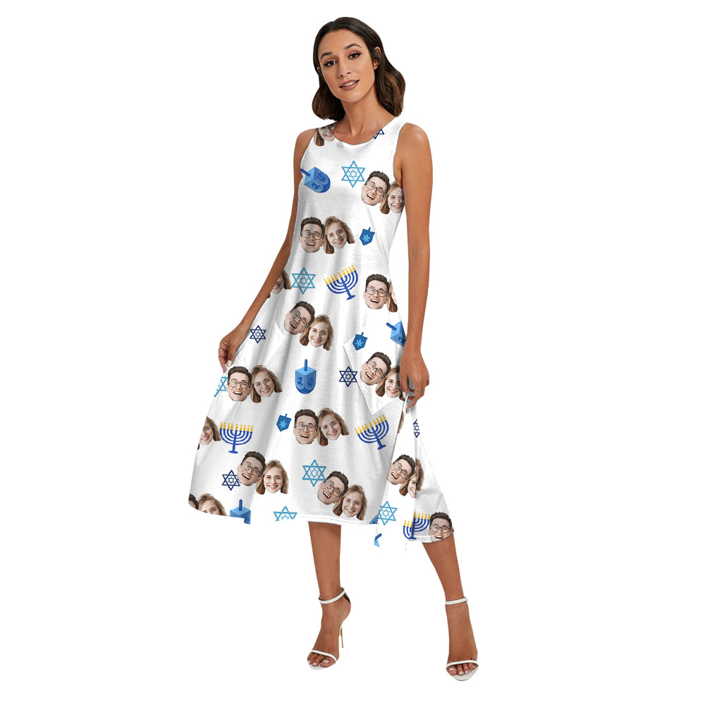 Personalized Hanukkah Matching Family Hawaiian Shirt And Dress