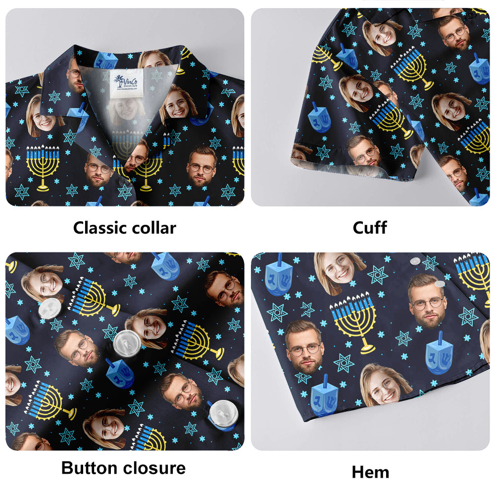 Custom Hanukkah Hawaiian Shirt With Faces