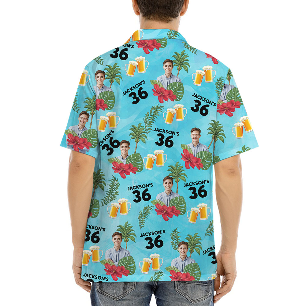 Birthday Custom Up To 5 Face Hawaiian Shirt With Beer Cheer