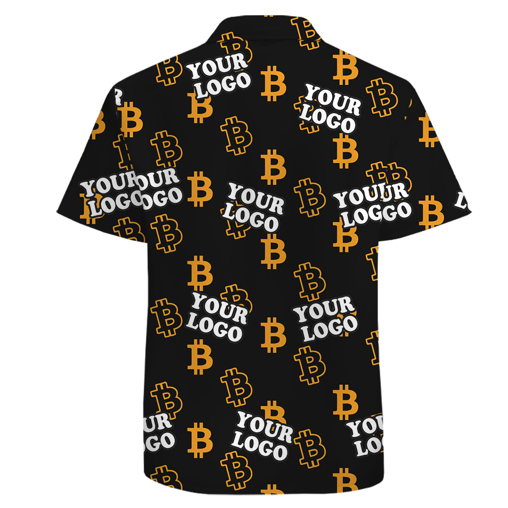 Cryptocurrency Custom Company Logo Male Cotton Hawaiian Shirt
