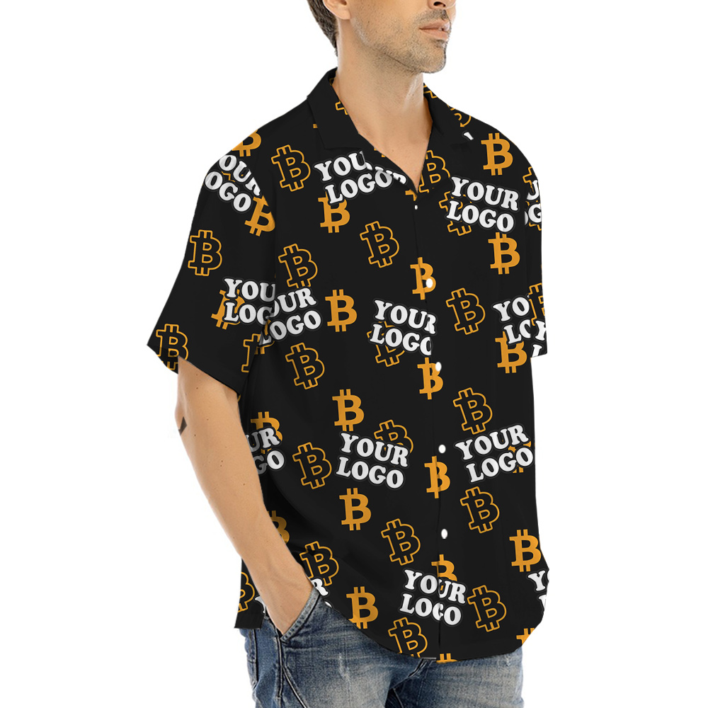 Cryptocurrency Custom Company Logo Male Hawaiian Shirt