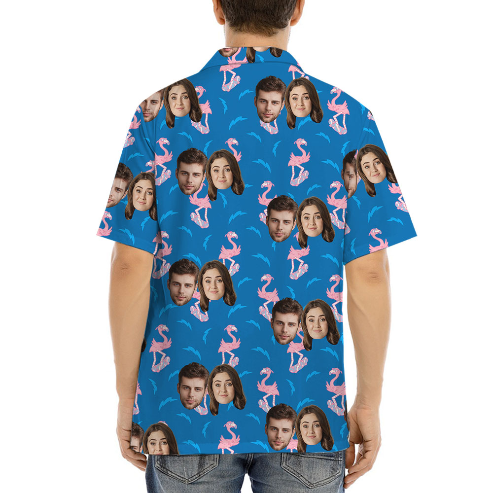 Flamingo Personalized Hawaiian Shirt With 1-5 Faces