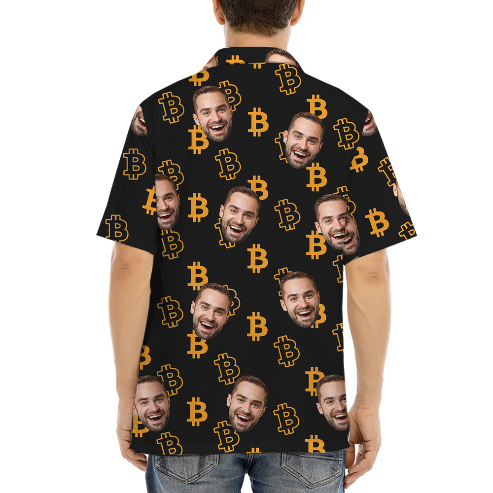 Bitcoin Custom 1-4 Faces Printed Hawaiian Shirt