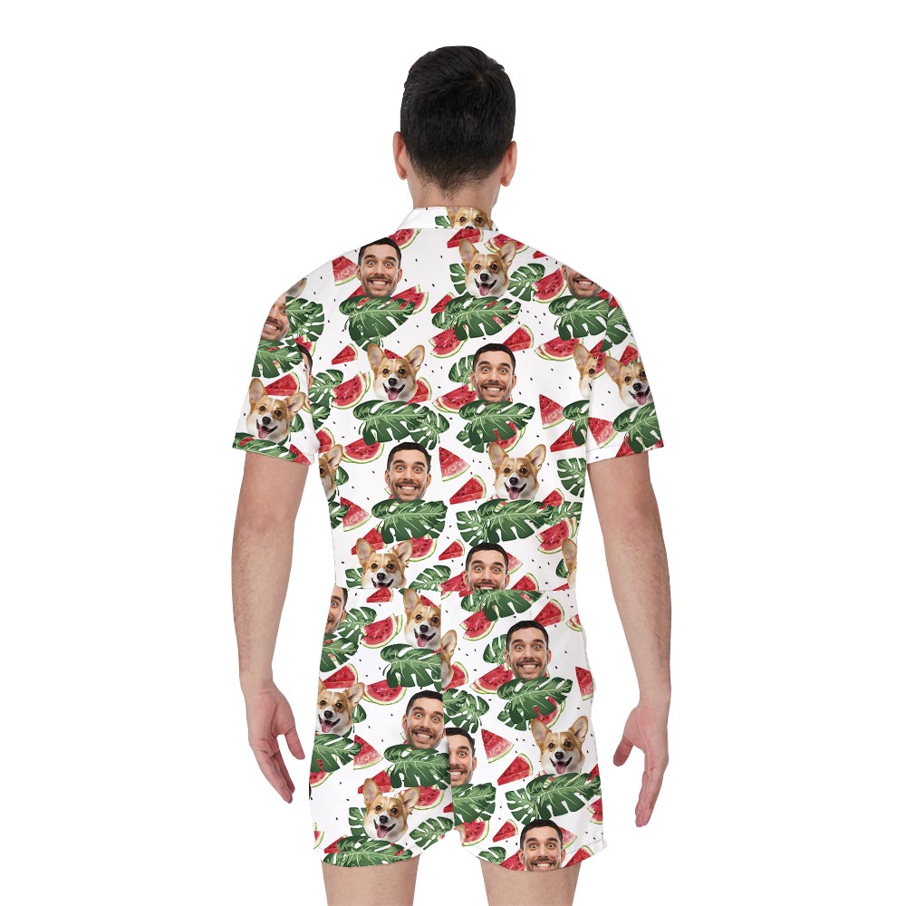 Put Your Face And Friends' Face On Men's Tropical Romper