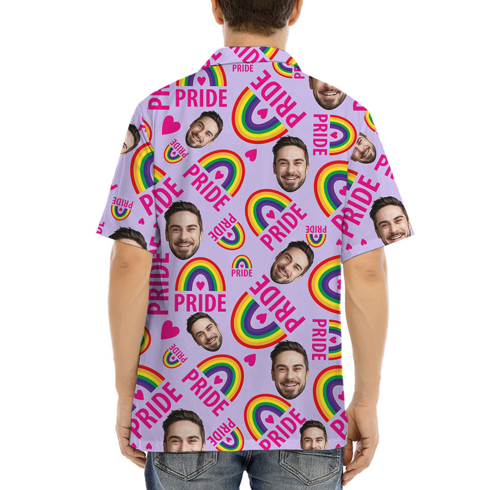 Pride Rainbow Custom Face Hawaiian Shirt