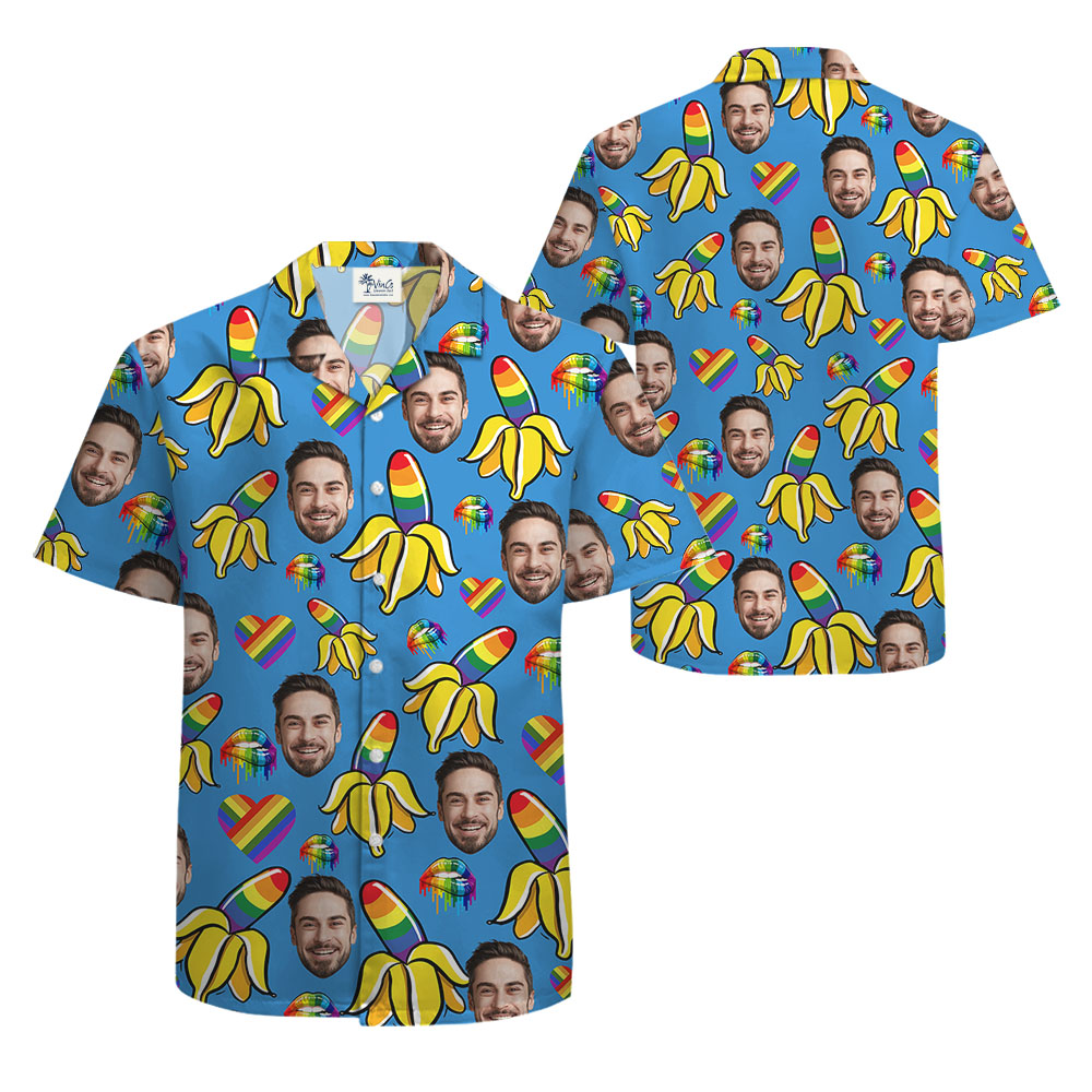 Custom Face LGBT Banana Hawaiian Shirt