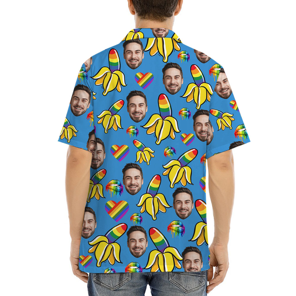 Custom Face LGBT Banana Hawaiian Shirt