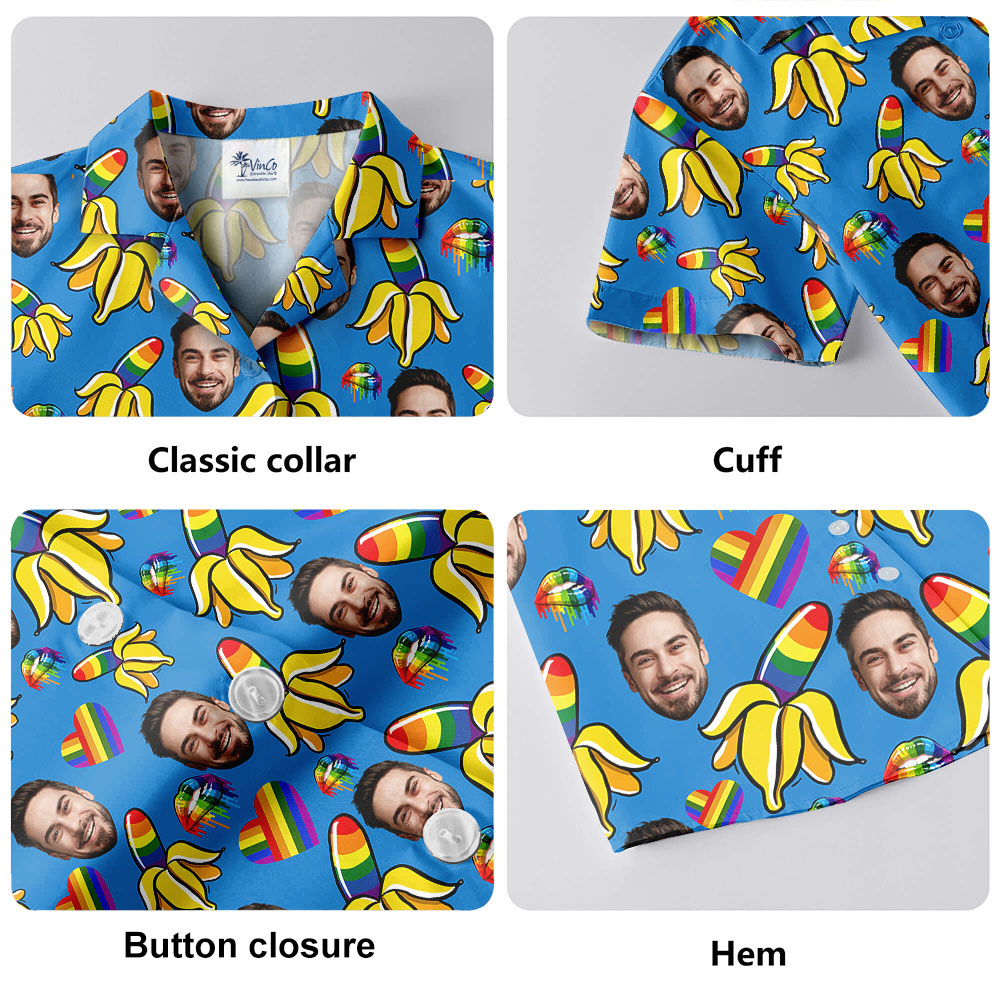 Custom Face LGBT Banana Hawaiian Shirt