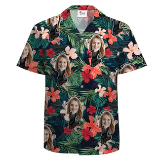 Graduation Cotton Button Up Short Sleeves Custom Girl’s Face