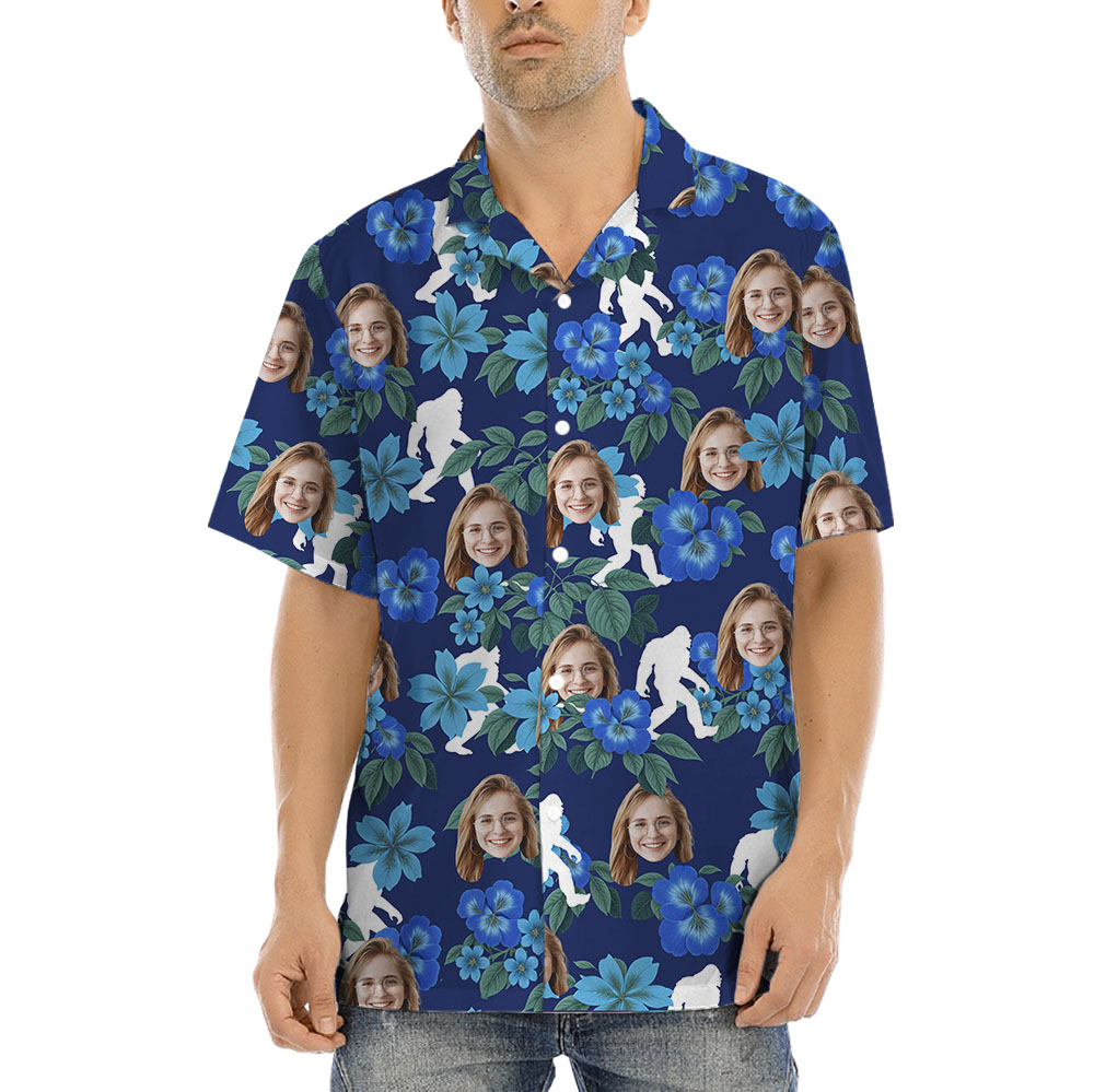 Bigfoot Custom Hawaiian Shirt With 1-5 Faces - variant image 1