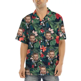 Custom Men's Face Graduation Hawaiian Shirt