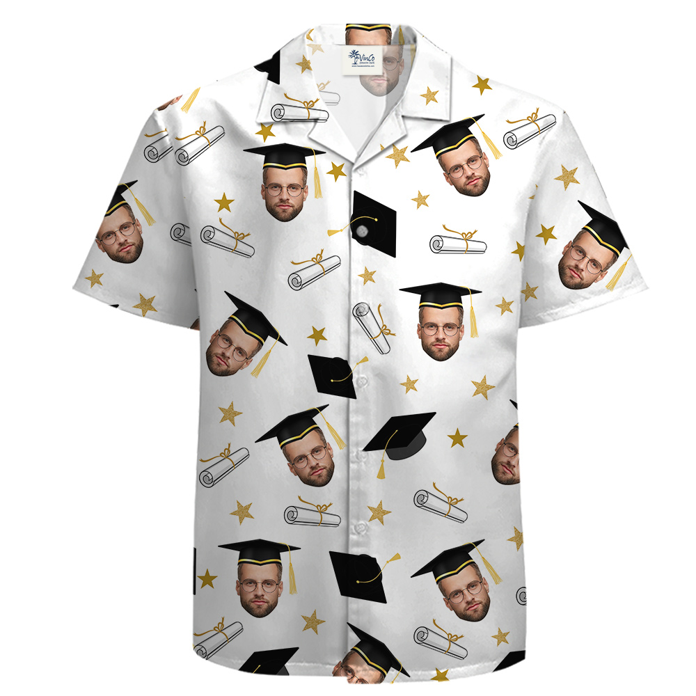 Graduation Custom 1-4 Face Cotton Button Up Shirt for Men - variant image 1