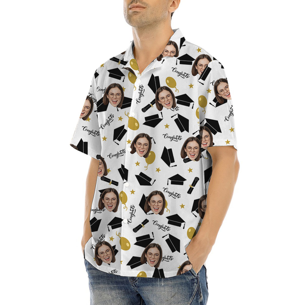 Congratulation Graduation Hawaiian Shirt With 1-5 Faces