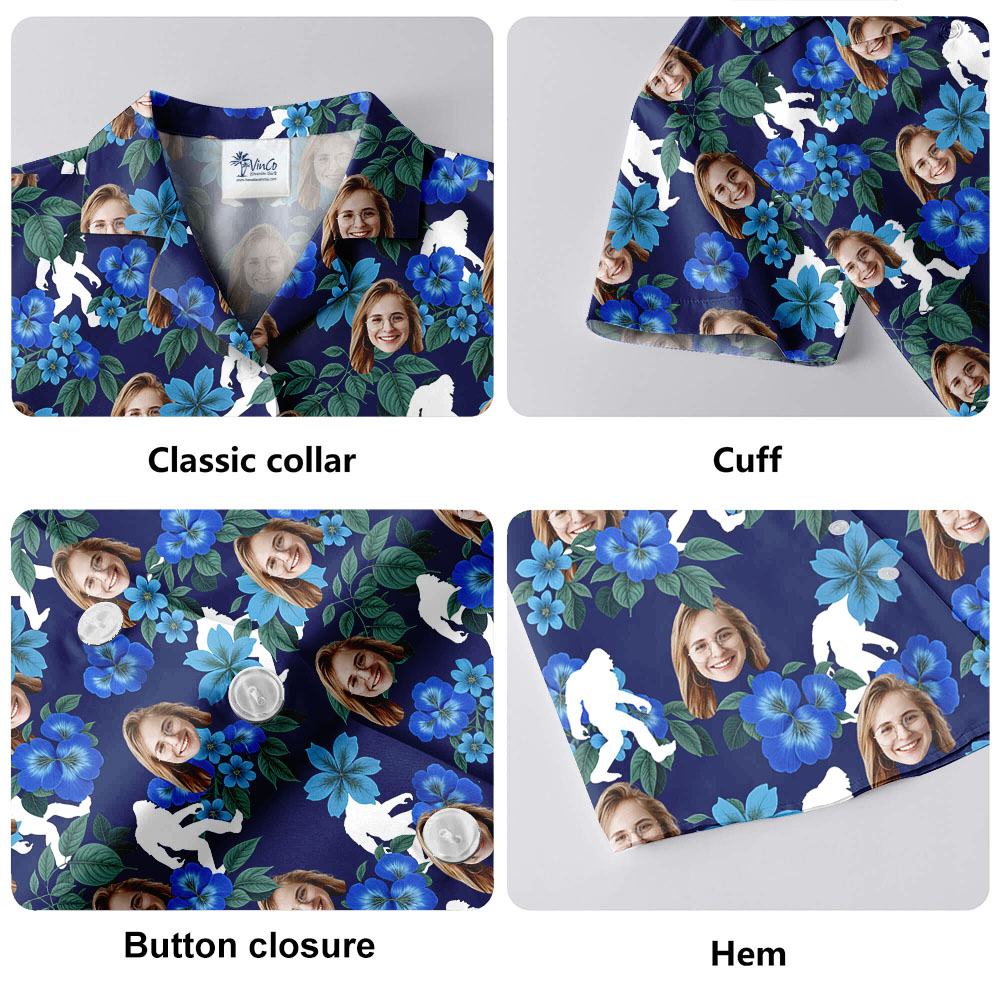 Bigfoot Custom Hawaiian Shirt With 1-5 Faces