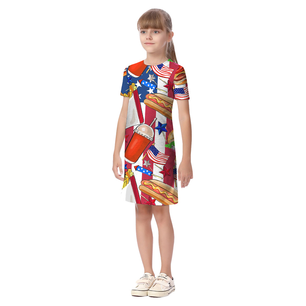 American Fast Food 4th Of July Matching Hawaiian Outfits For Family