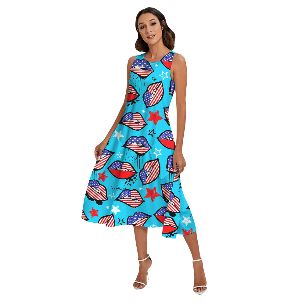 Funny American Lips 4th Of July Family Matching Hawaiian Shirts