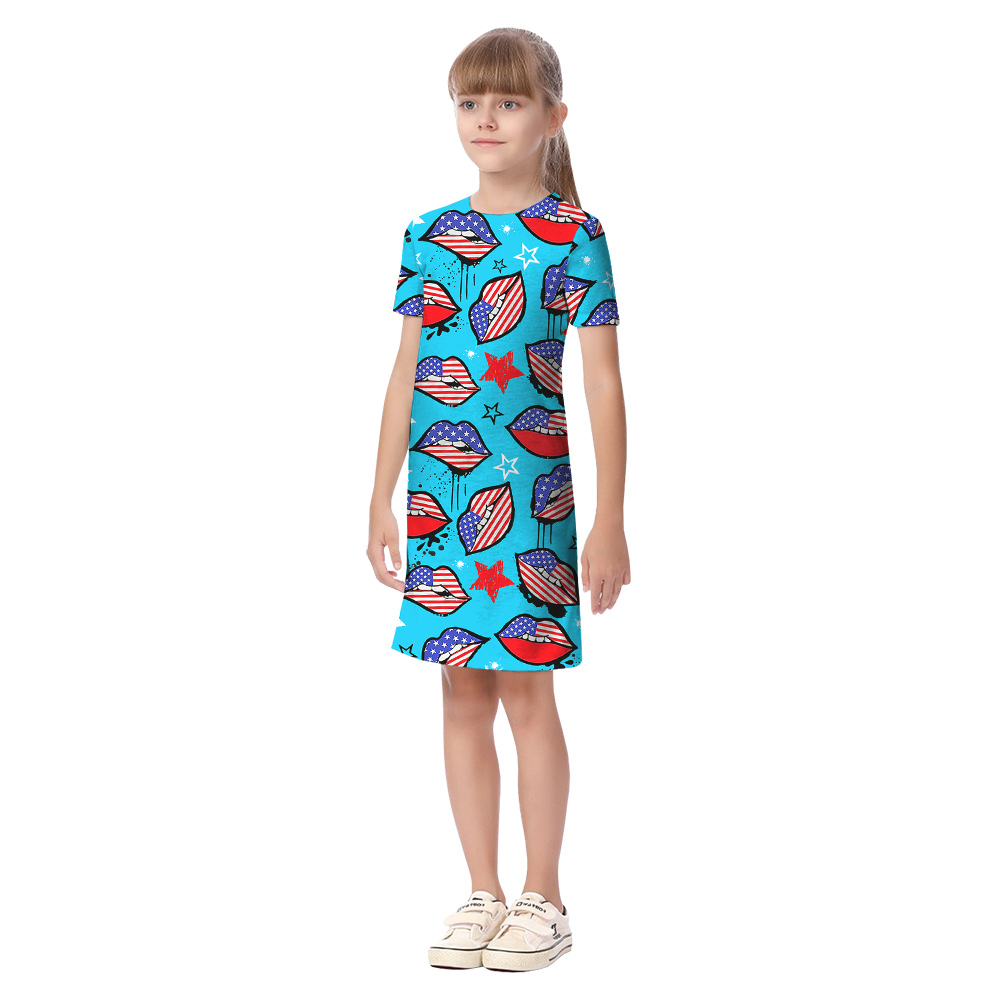 Funny American Lips 4th Of July Family Matching Hawaiian Shirts