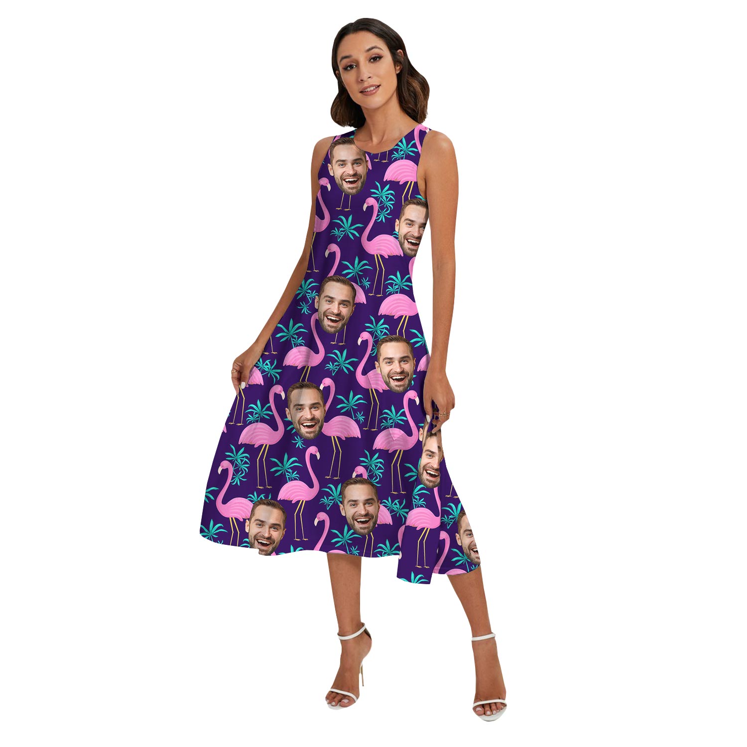 Custom Different Faces Flamingo Hawaiian Outfits Matching Family