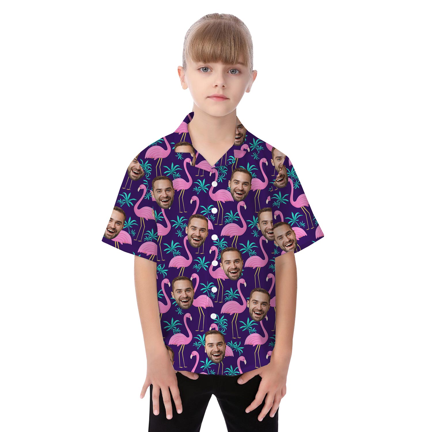 Custom Different Faces Flamingo Hawaiian Outfits Matching Family