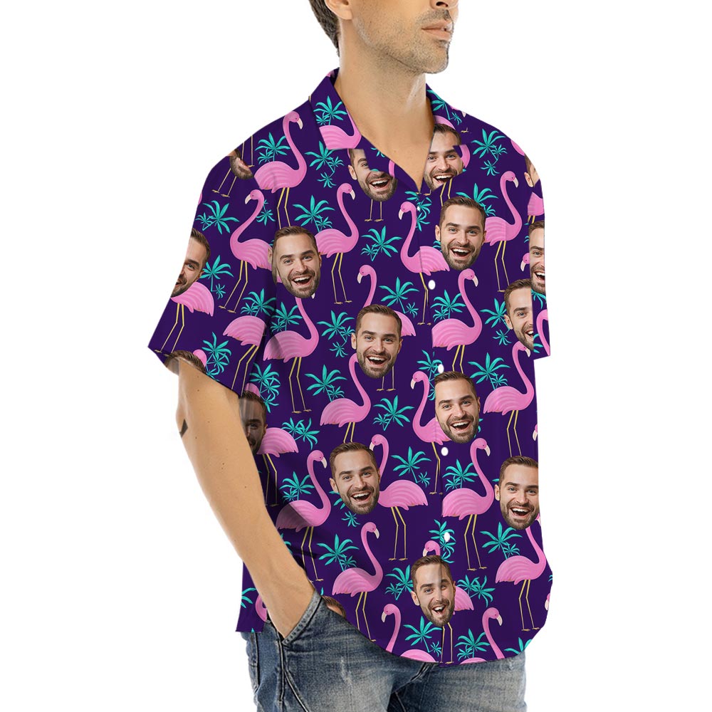 Custom Different Faces Flamingo Hawaiian Shirt