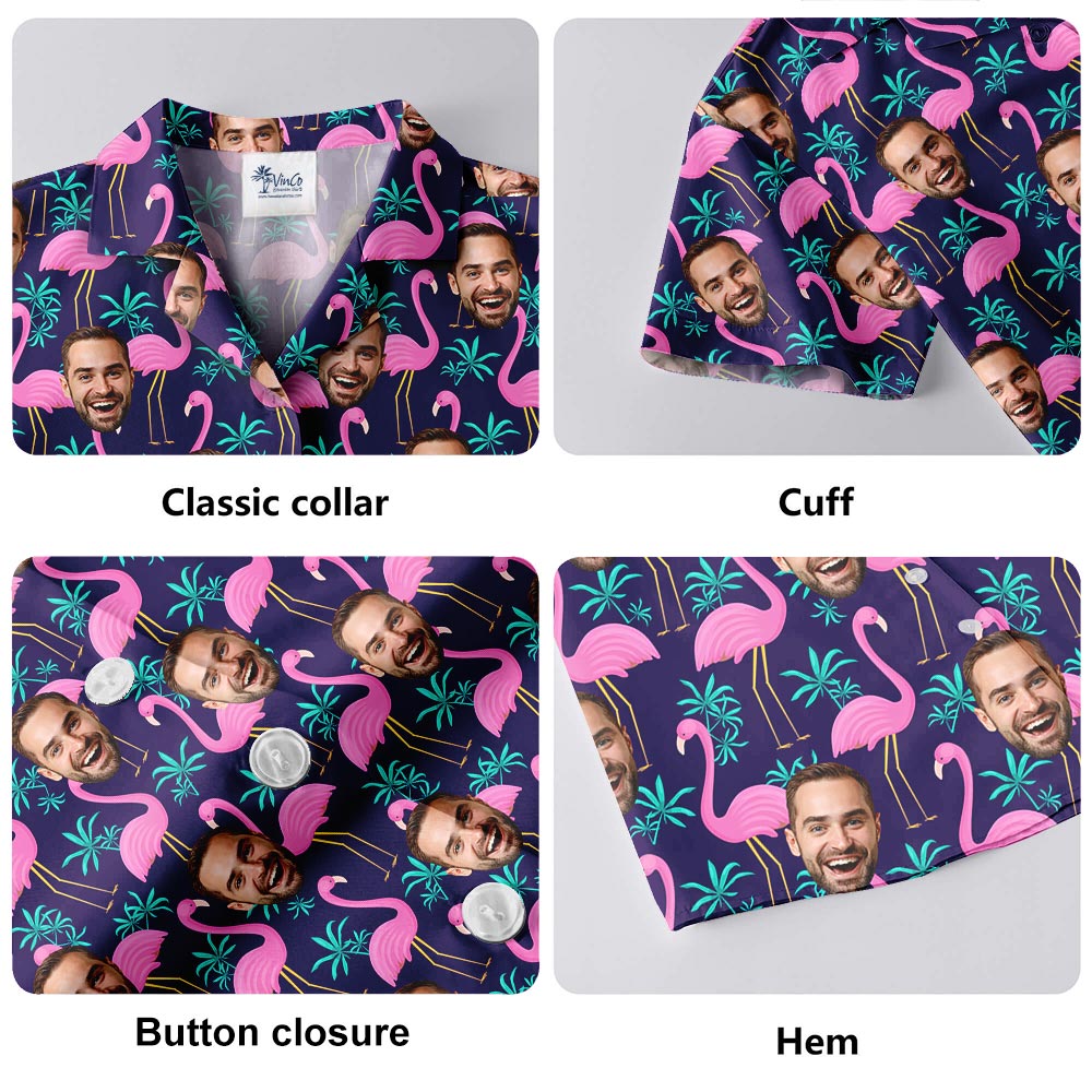 Custom Different Faces Flamingo Hawaiian Shirt