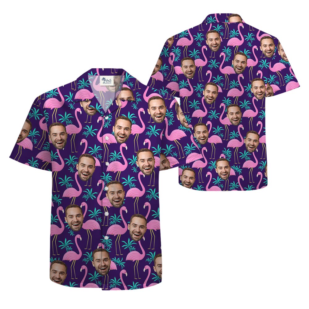 Custom Different Faces Flamingo Hawaiian Shirt