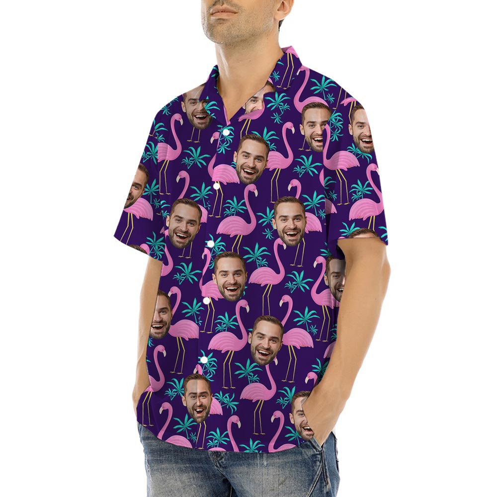 Custom Different Faces Flamingo Hawaiian Shirt