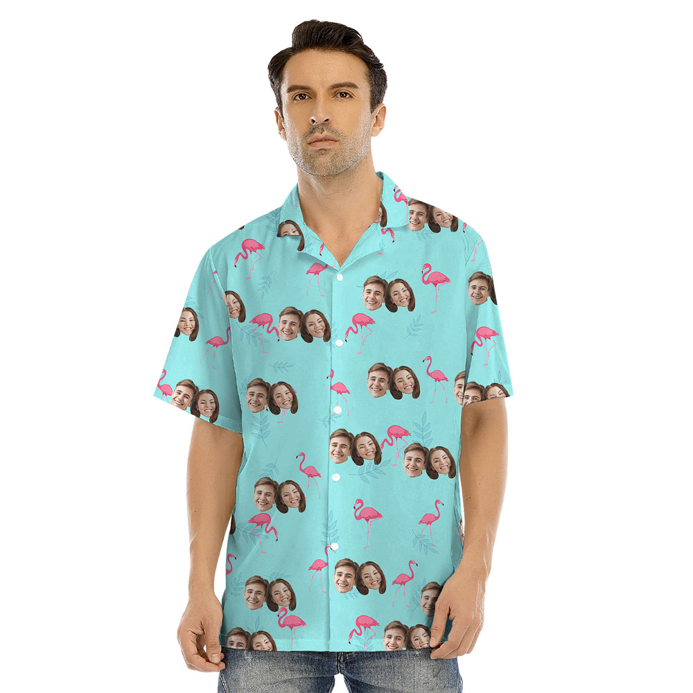 Matching Family Flamingo Hawaiian Outfit With Faces
