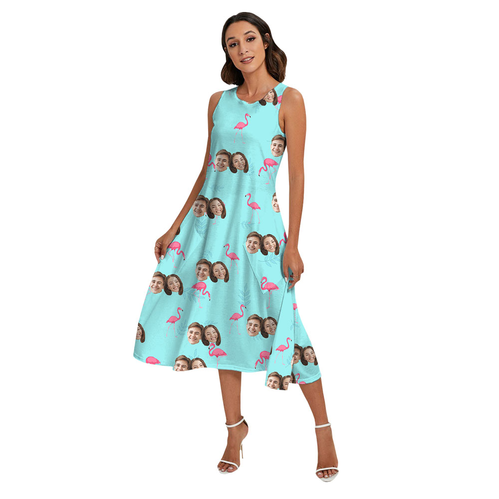 Matching Family Flamingo Hawaiian Outfit With Faces