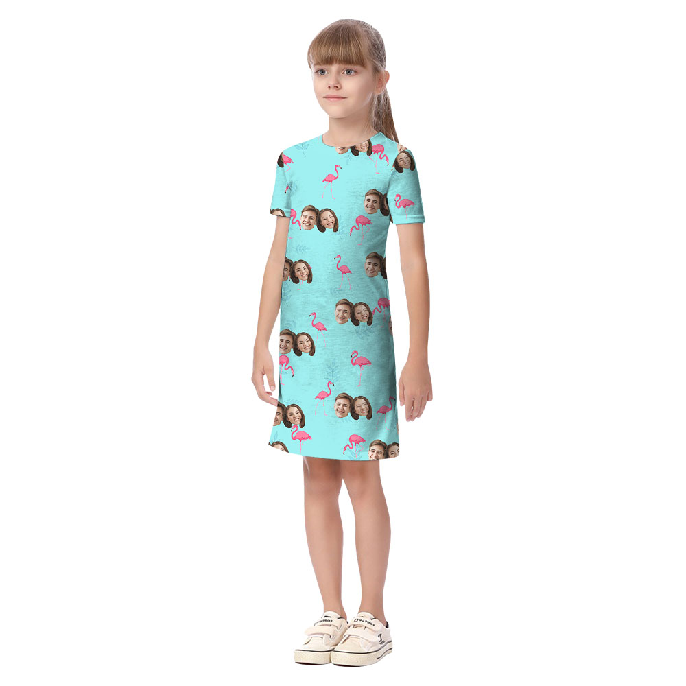 Matching Family Flamingo Hawaiian Outfit With Faces