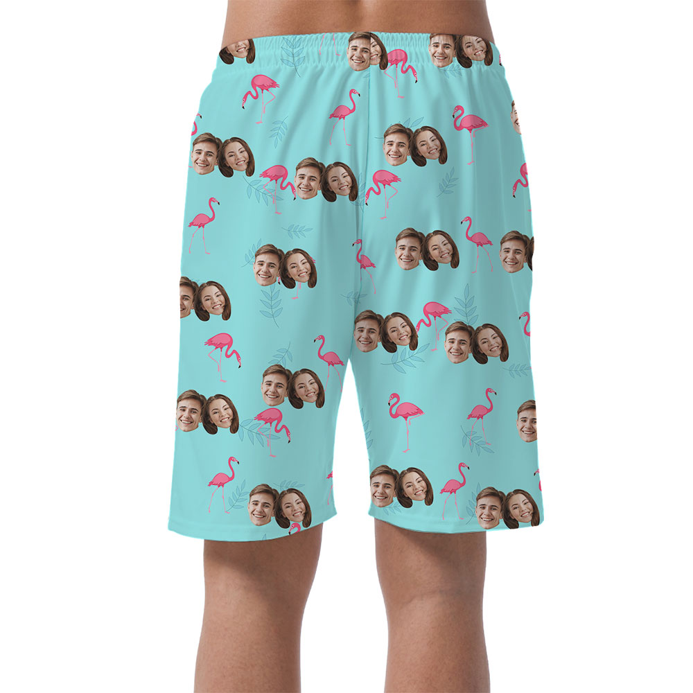 Custom 5 Faces Flamingo Blue Men's Shorts