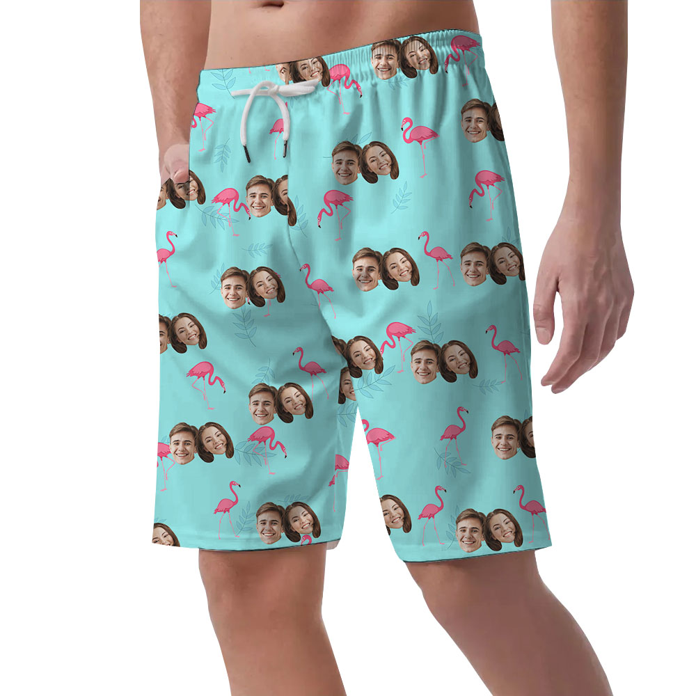 Custom 5 Faces Flamingo Blue Men's Shorts