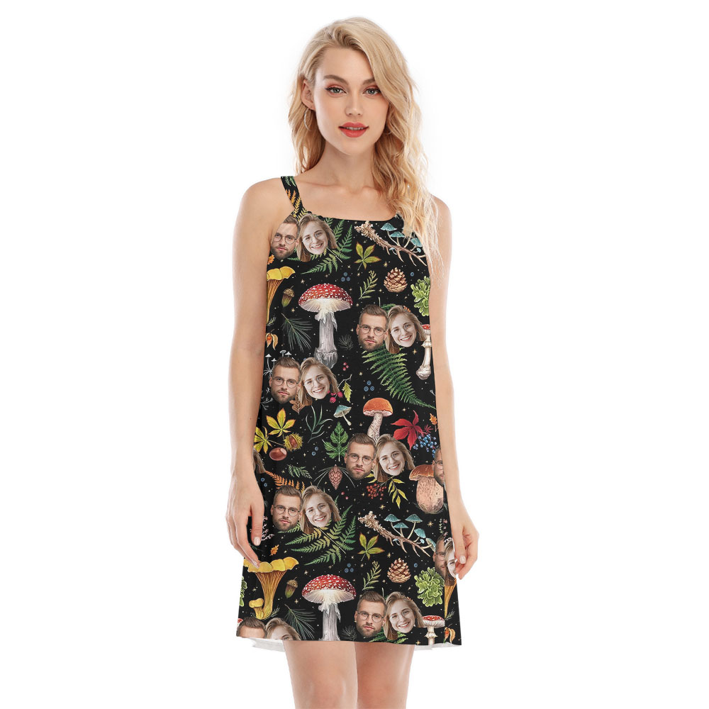 Cool Custom Face Cami Dress With Mushroom Print - variant image 1
