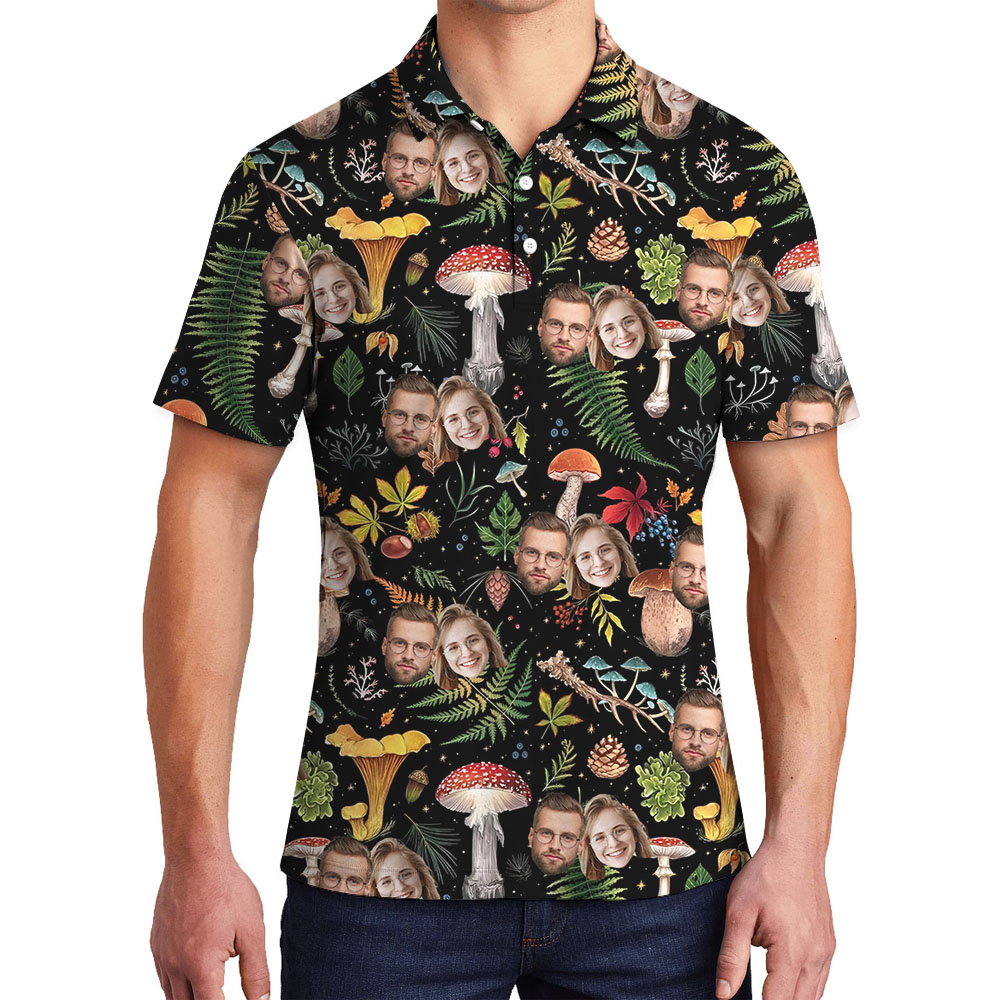 Mushroom Men's Polo Shirt With Up To 5 Faces - variant image 1