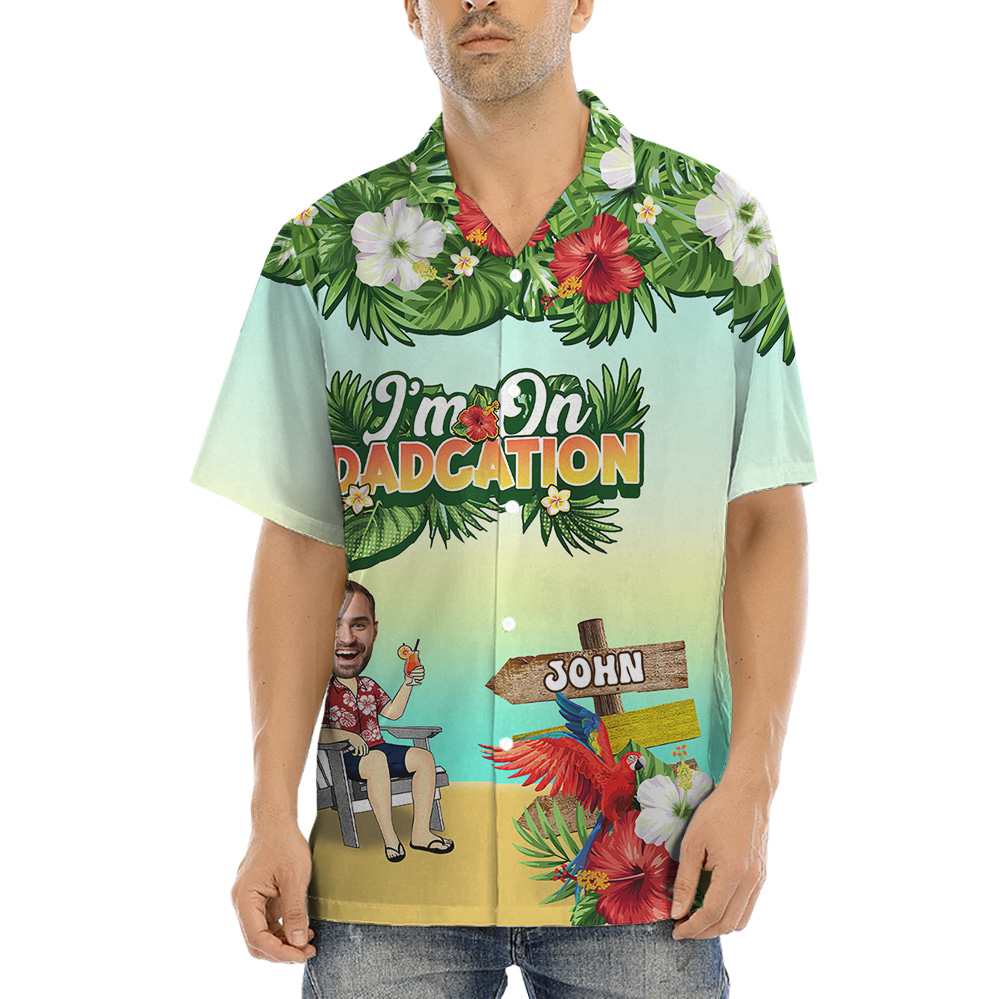 Custom Face and Name Father Day Hawaiian Shirt - variant image 1