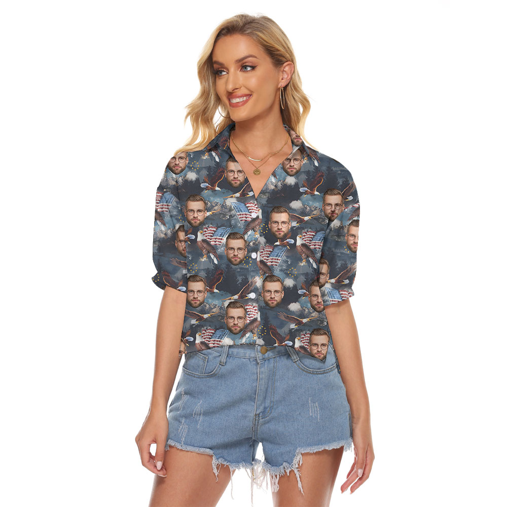 Personalized Photo 4th Of July Women's Hawaiian Shirt - variant image 1