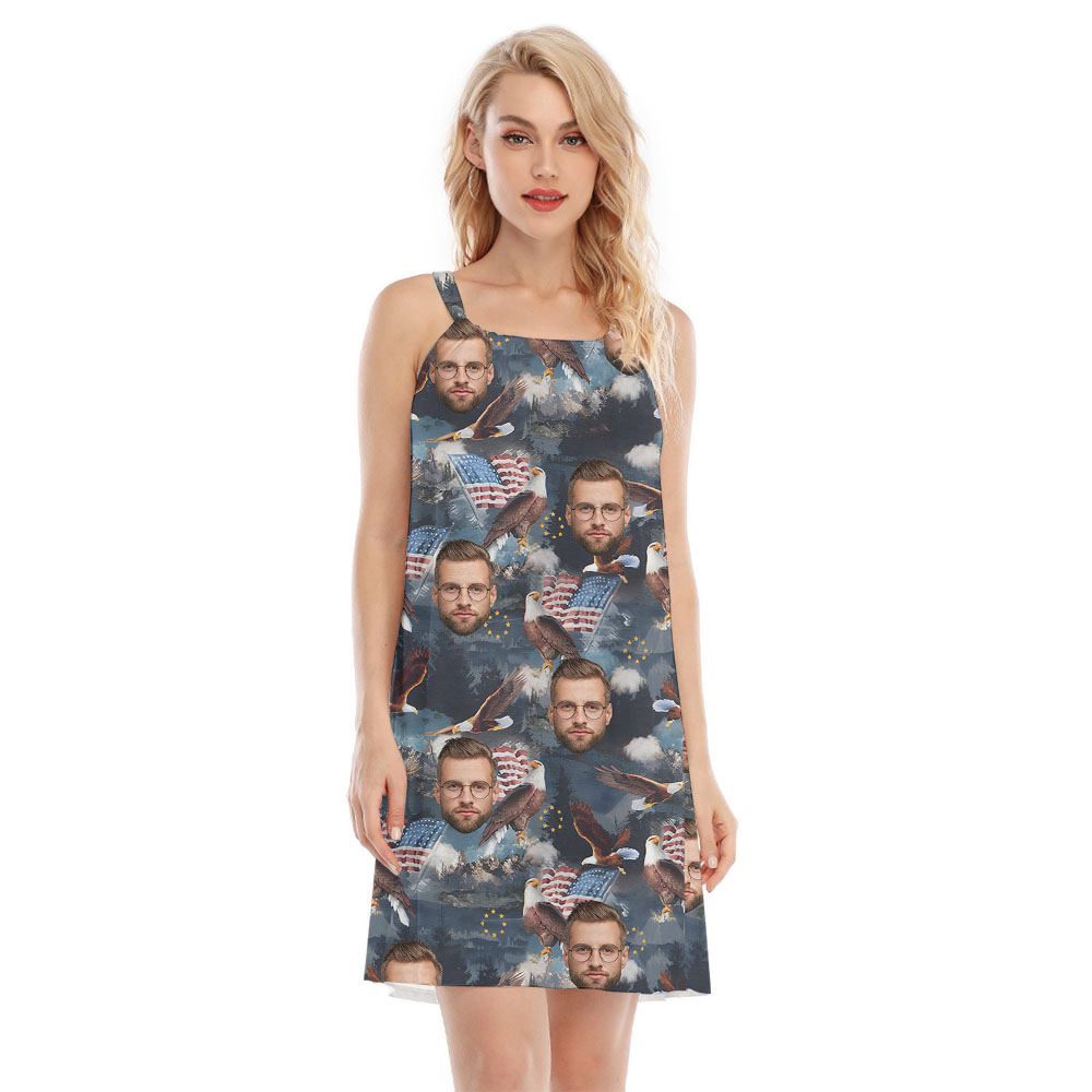 Eagle And Flag Women's Dress With 5 Faces - variant image 1