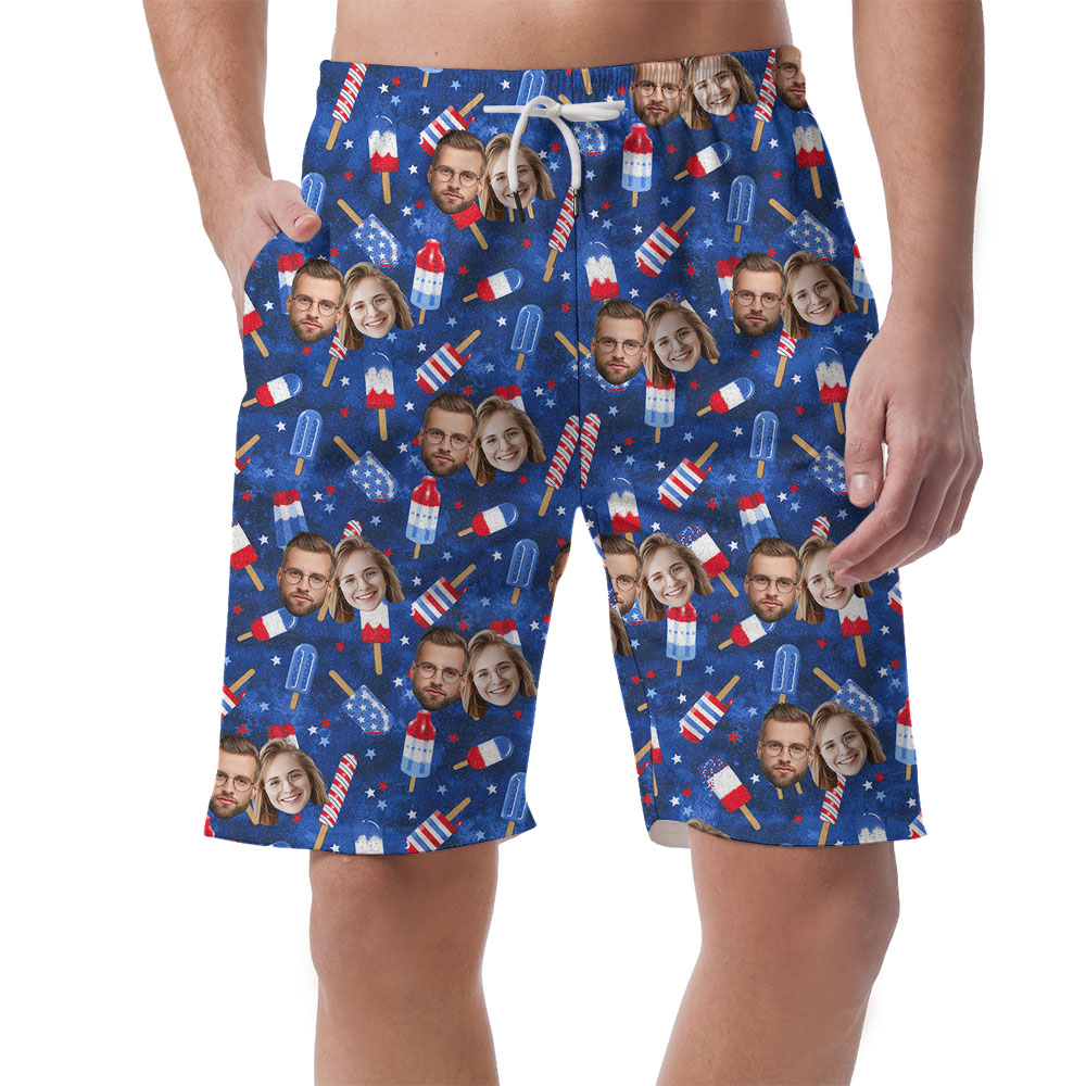 Patriotic Men's Hawaiian Shorts With 5 Faces - variant image 1