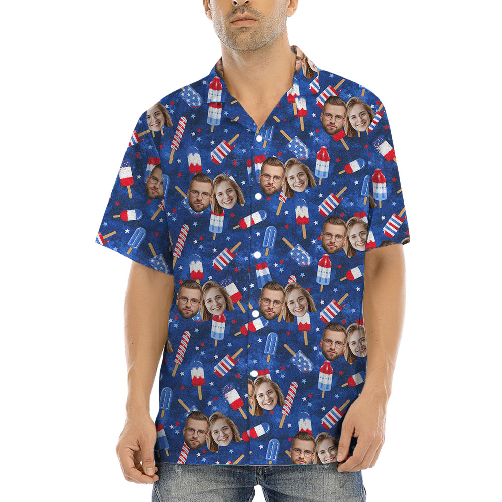 4th Of July Ice Cream Hawaiian Shirt With 5 Faces - variant image 1