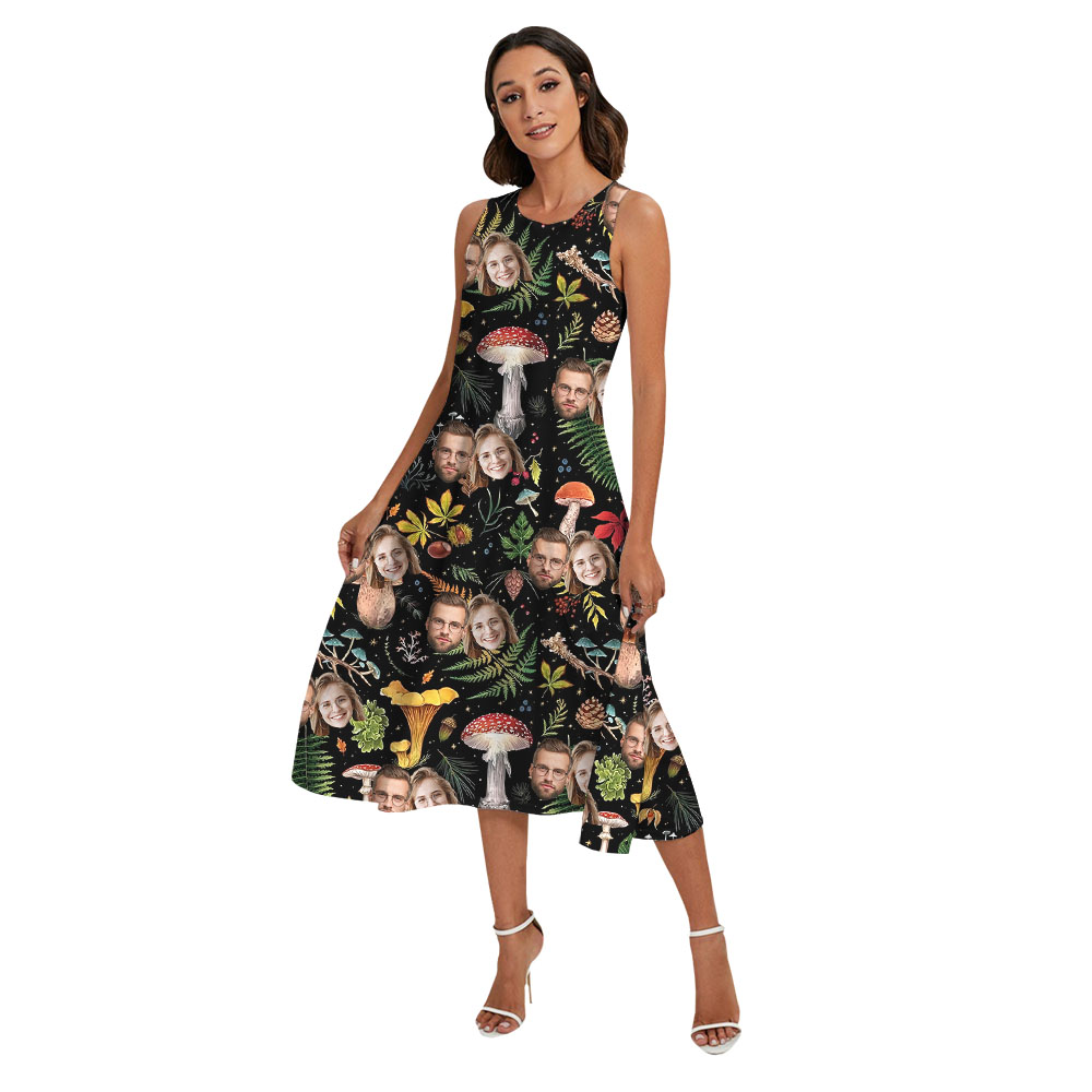 Mushroom Matching Family Shirt And Dress With 1-5 Faces
