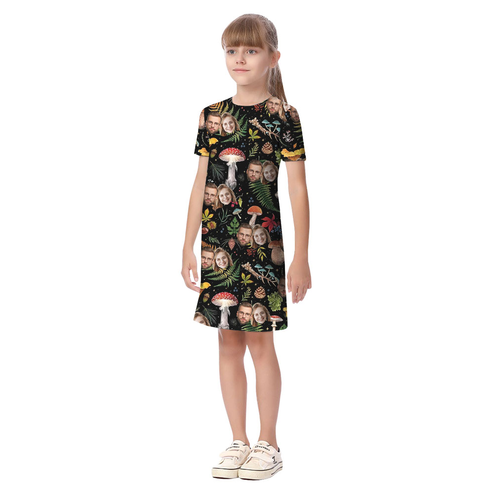 Mushroom Matching Family Shirt And Dress With 1-5 Faces