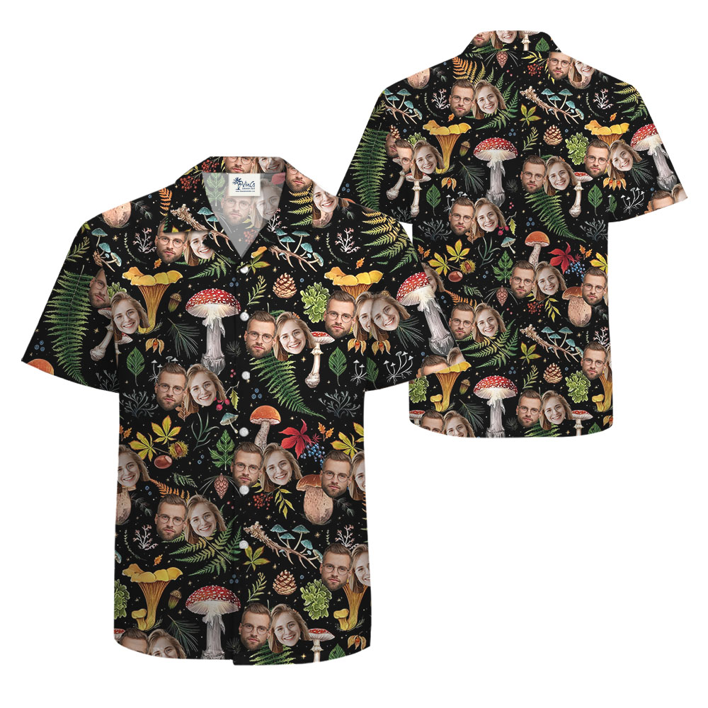 Custom Mushroom Hawaiian Shirt With 1-5 Faces