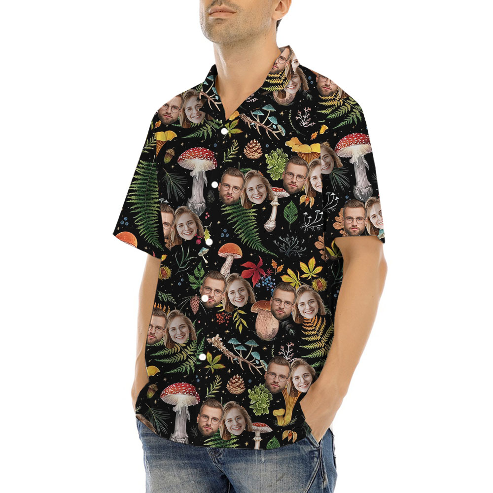 Custom Mushroom Hawaiian Shirt With 1-5 Faces