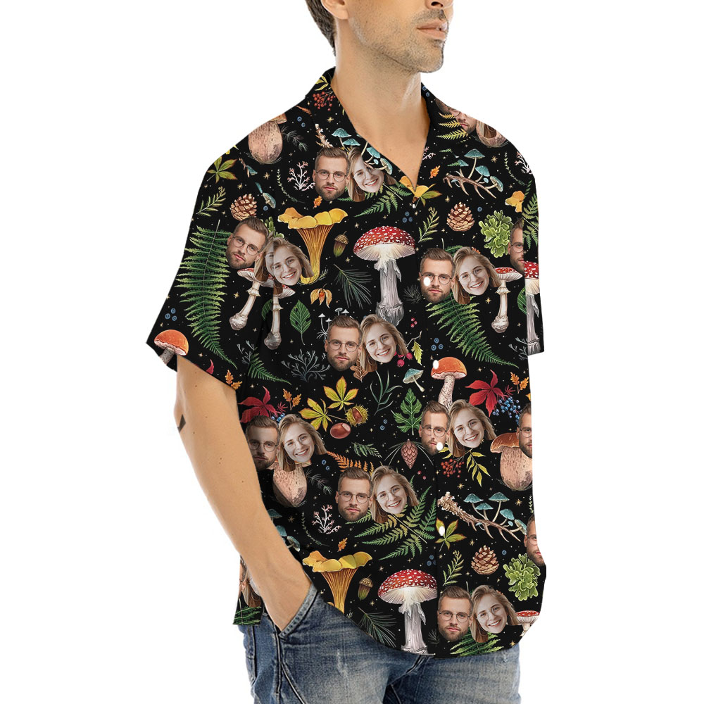Custom Mushroom Hawaiian Shirt With 1-5 Faces