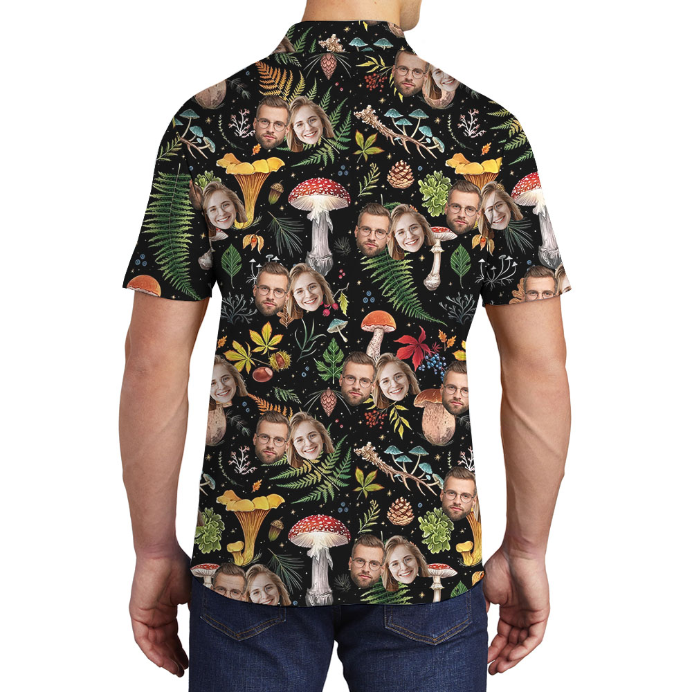 Mushroom Men's Polo Shirt With Up To 5 Faces