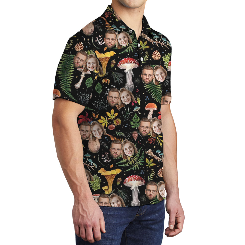 Mushroom Men's Polo Shirt With Up To 5 Faces