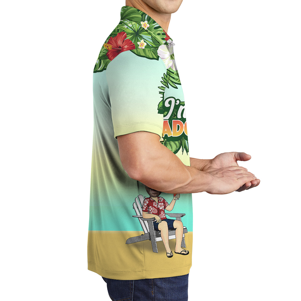 Custom Face and Name Father Day Hawaiian Polo Goft Shirt